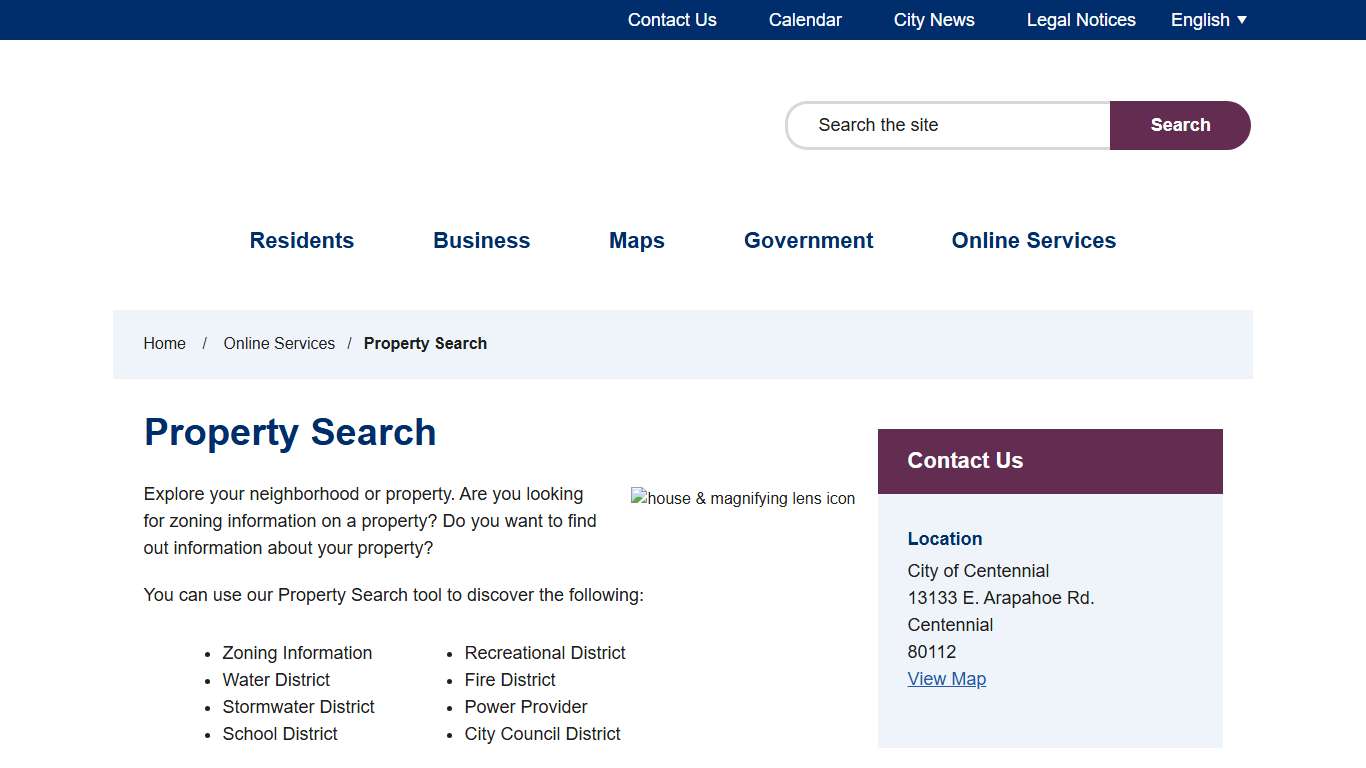 Property Search – City of Centennial